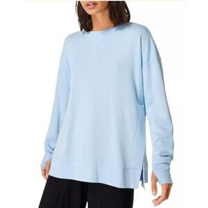 Sweaty Betty Blue After Class Pullover Longline Sweatshirt